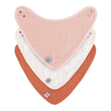 Image de Bavoirs Bandana Tetra, rose - laiteux- rouille